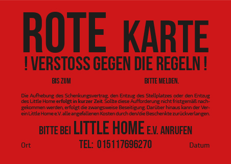 Gelbrote Karte für Tom aus Gießen - Little Homes e.V.