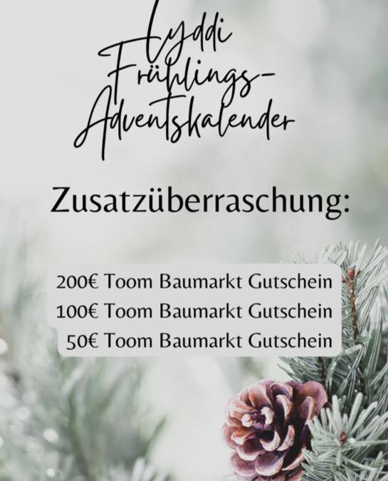 Der Lyddi Frühlings-Adventskalender: Helfen, hoffen und gewinnen!